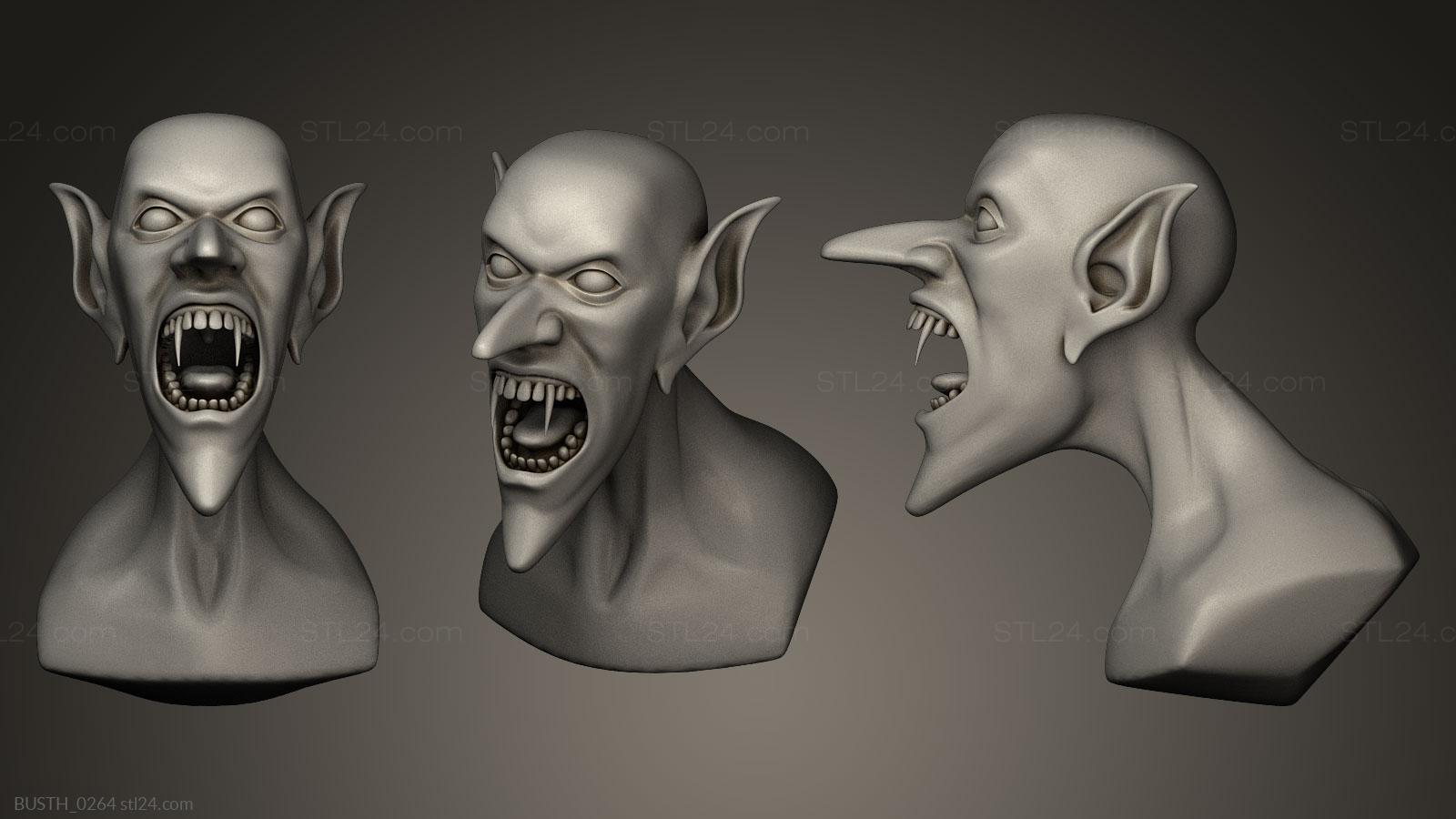 Бюсты монстры и герои (Целлюлозный вампир, BUSTH_0264) 3D модель для ЧПУ станка